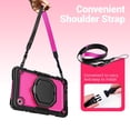 thumbnail image 4 of Case for Samsung Galaxy Tab A9 2023 8.7 inch, 360 Rotating Stand Handle Shoulder Strap Heavy Duty Shockproof Cover, Rose PC, 4 of 7
