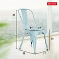 thumbnail image 6 of YRLLENSDAN 18" Seat Height Metal Chairs Set of 4，Dining Chairs Indoor/Outdoor Tolix Restaurant Chair Kitchen Chair 18” Seat Height Stackable Trattoria Metal Bar Chairs (Blue), 6 of 7
