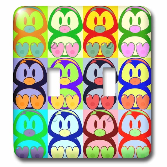 3dRose, Cartoon Penguin Pop Art, double toggle switch