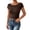 Coffee, variant on Women Backless Going Out Tops Short Sleeve Slim Fit Summer Open Back Tops Casual Lightweight Daily Wear Outfit by Yigetop Black L