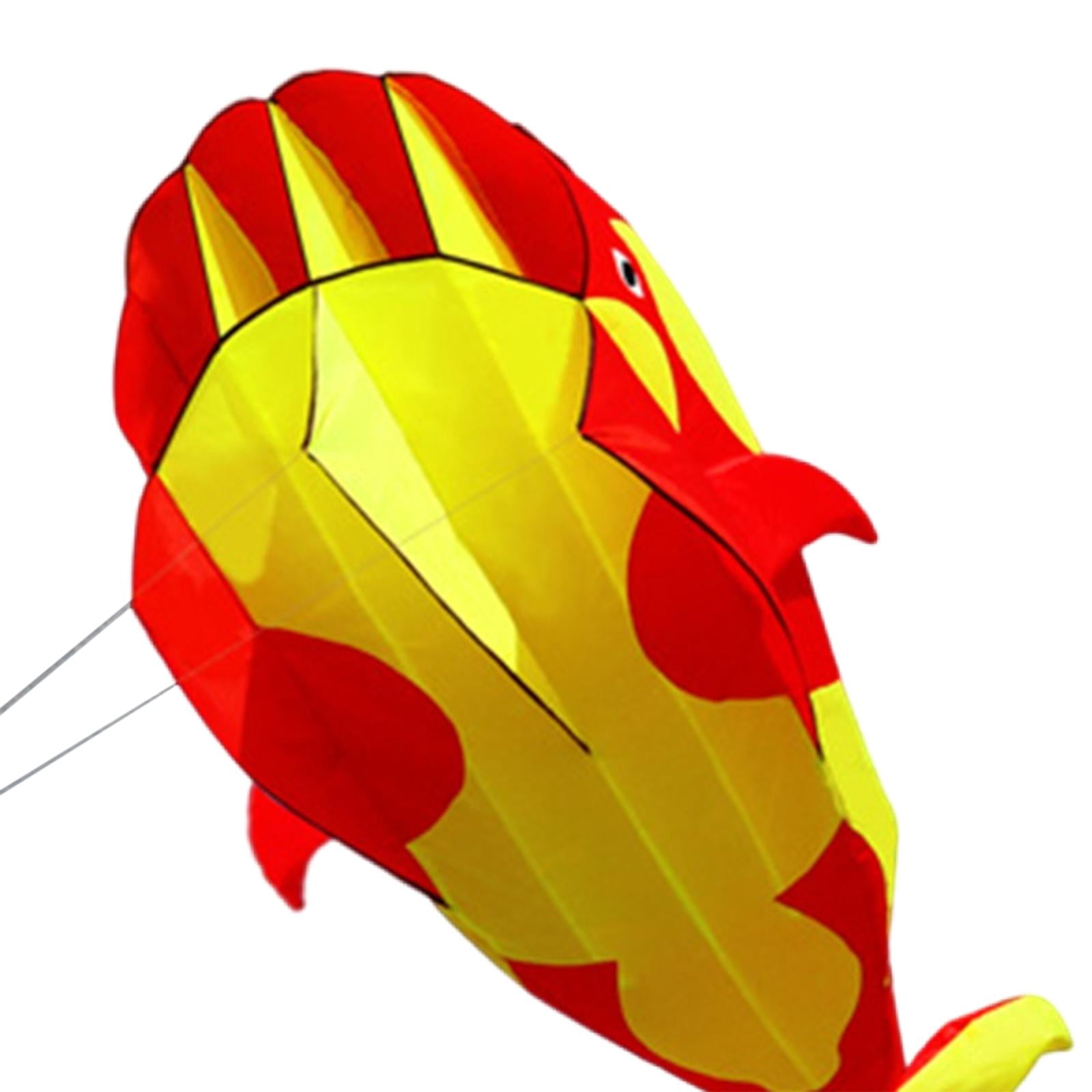 LeeQinersw Frameless Killer Whale Kite Parafoil Flying Kites for Garden Outdoor Flight Toys Red and yellow