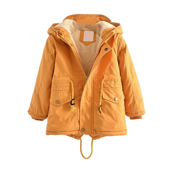 YunPes Girls Winter Puffer Hooded Jacket Teen Sherpa Fleece Lined Zip Up Oversized Furry Coat Winter Warm Thermal Outwear