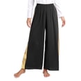thumbnail image 2 of Sxiwei Women Praise Dance Palazzo Pants Loose Metallic Church Worship Costume Lyrical Spiritual Black XXL, 2 of 7