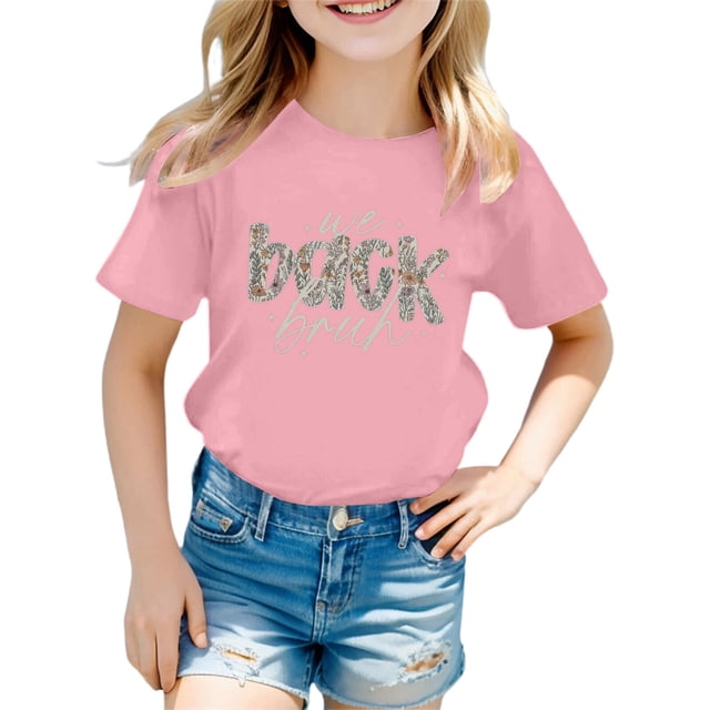 Kureaily Stylish Girls Tops For Everyday Wear Loose Fit Tees & Shirts For Ages 3 16 Perfect For Spring And Summer Easy To Clean Great For