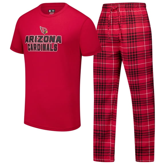 Men's Concepts Sport Cardinal/Black Arizona Cardinals Vector Top & Flannel Pants Sleep Set