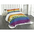 thumbnail image 3 of Ambesonne Pride Quilted Bedspread Set 3 Pcs, LGBT Parade Retro Style, Queen Size, Multicolor, 3 of 5