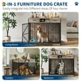 thumbnail image 5 of Dog Crate Furniture, 44 Inch Wooden Dog Cage with Open Compartment & Double Doors, Drawers for Small Medium Large Breeds, Vintage, 5 of 7
