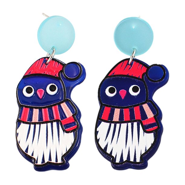 Pendientes navideños con diseño creativo de dibujos animados, bonitos y bonitos para fiestas de cumpleaños de niñas. 0.91 × 2.17 pulgadas