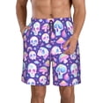 thumbnail image 2 of Uemuo Skull mushroom colorful Pattern Men's Swim Trunks Hawaiian Beach Bathing Suit Swimsuits Beach Quick-Dry Shorts with Pockets-X-Large, 2 of 9