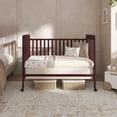 thumbnail image 4 of Dream On Me Carson Classic 3-in-1 Portable Crib in Espresso, Removable Wheels, Converts from Baby Crib to Toddler Bed, Day Bed and Kids Sofa, Three Adjustable Mattress Height Positions, 4 of 10