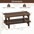 thumbnail image 3 of Costway 2-Tier Coffee Table Irregular Center Table with Open Storage Shelf Cocktail Table Walnut, 3 of 10