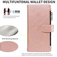 thumbnail image 4 of For Samsung Galaxy A27 5G Wallet Case, 9 Card Slots RFID Blocking Crossbody Leather Cover, Zipper Pocket, Detachable Wrist & Shoulder Strap, Magnetic Shockproof Protective Phone Case for Women,Pink, 4 of 12