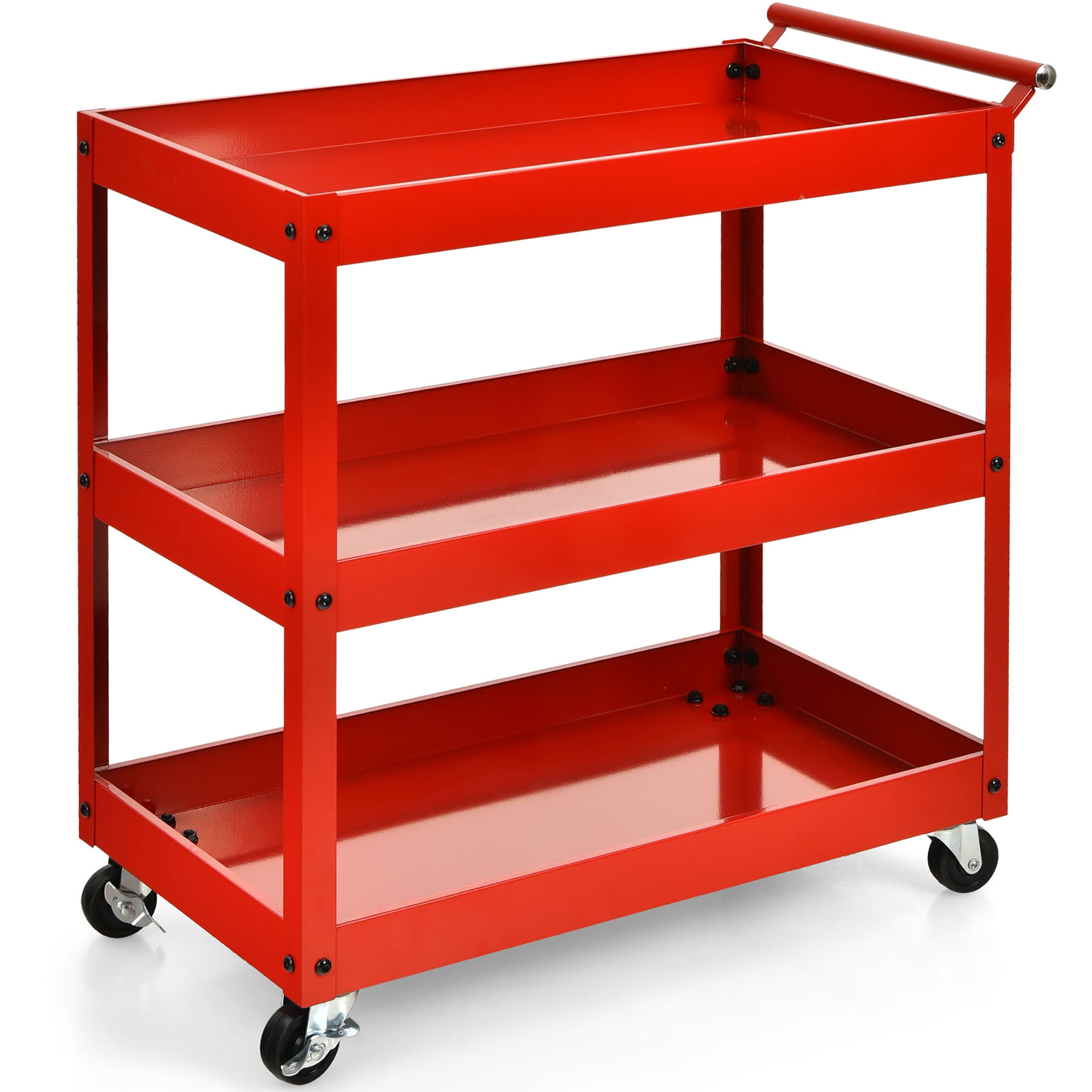 3Tier Tool Cart Dolly Trolley Service Rolling Plastic Storage Tub 500Lb Capacity 