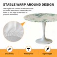 thumbnail image 2 of Elastic Fitted Round Tablecloth, Green Eucalyptus Leaves Waterproof Stretch Table Cover for 45"-54" Tables, Spring Daily Flowers Botanical Linen Washable Outdoor Tablecloths for Patio, Picnic, 2 of 9