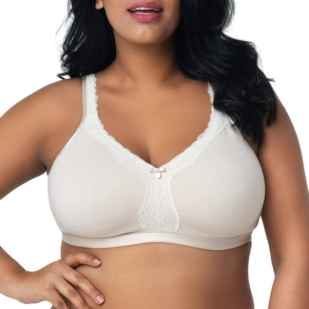 Curvy Couture Womens Plus Size Cotton Luxe Unlined Wire-Free Bra 
