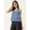 Blue, variant on Women's Solid Poly Crepe Top Casual Summer Sleeveless V Neck Buttoned Western Style Slip-On Light Weighted Blousetop