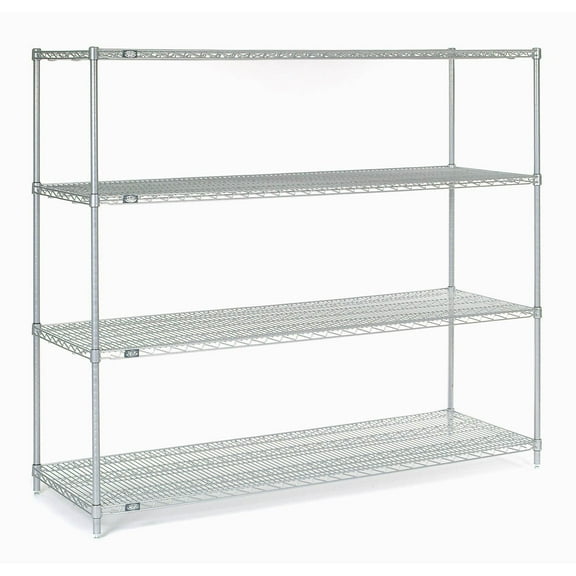 Global Industrial 14728Z 72 x 14 x 86 in. Nexel Poly-Z-Brite Wire Shelving, Clear