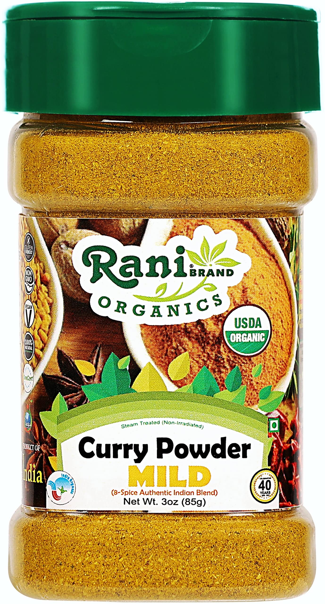 Rani Organic Curry Powder Mild (8Spice Authentic Indian Blend) 3oz