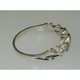 thumbnail image 4 of LBG British Made 10k White Gold Natural Emerald Womens Trilogy Ring - 33 size options - Sizes 4 to 12 Available, 4 of 6