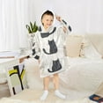 thumbnail image 6 of FORMRS Wearable Blanket Hoodie with Sleeves for Kids Cozy Flannel Sweatshirt, Cute Cartoon Cats, 6 of 7