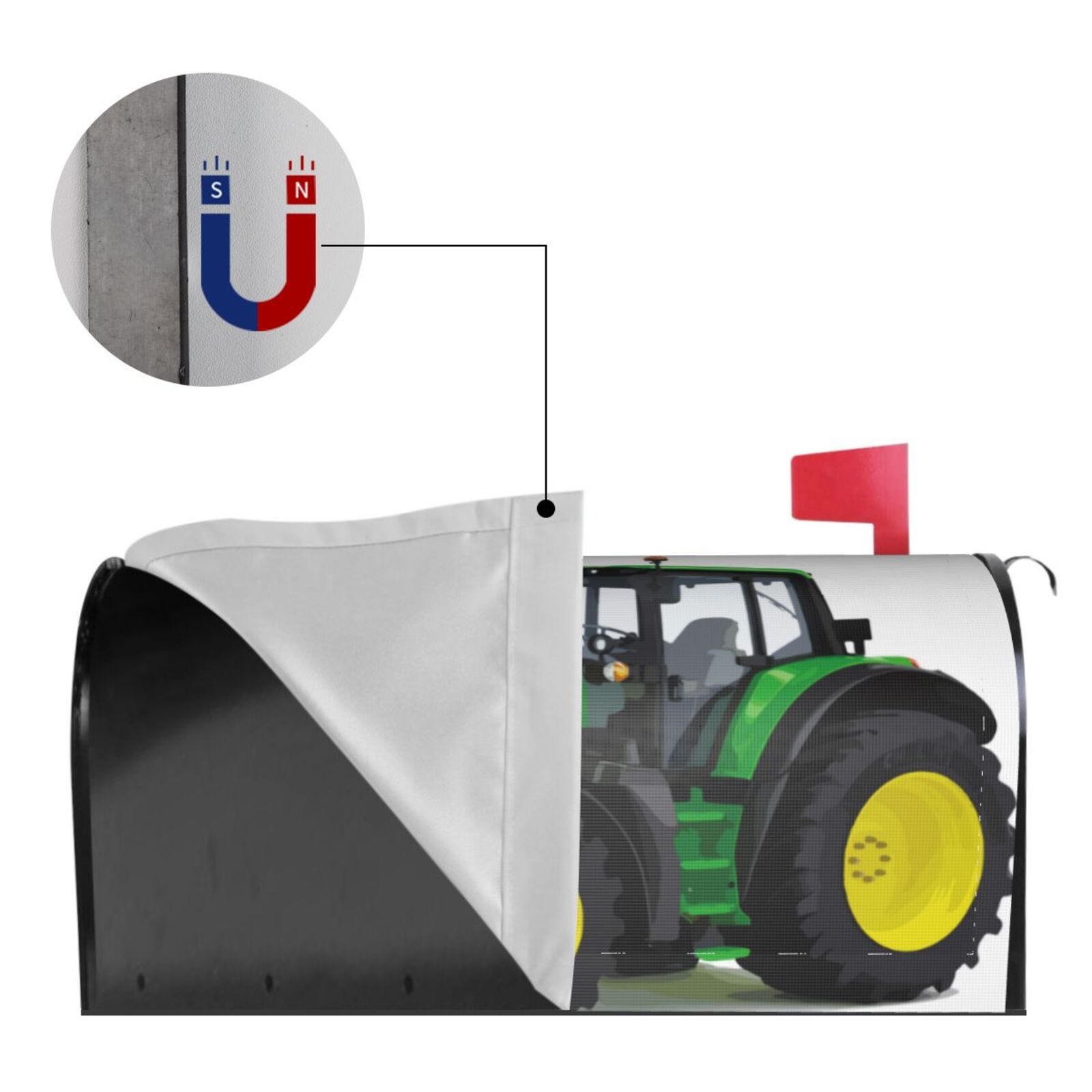 Logiee big farm tractor Print Post Letter Box Wrap Decor, Mailbox Cover Suitable for Standard Mailbox and Large Size Mailbox,Outdoor Yard Decoration-21x18 in