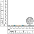 thumbnail image 4 of 925 Silver and 10K Yellow Gold Peach Morganite and London Blue Topaz and White Lab Grown Diamond Bracelet for Women (1.91 Cttw, Gemstone October Birthstone, Oval, Wheat Chain, 7 inches), 4 of 5