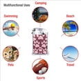 thumbnail image 6 of YFYANG Adult Microfiber Portable Travel Towel, Pink Love Footprints Quick Dry Towel with Hiking Buckle PVC Pouch, 16" x 31.5", 6 of 6