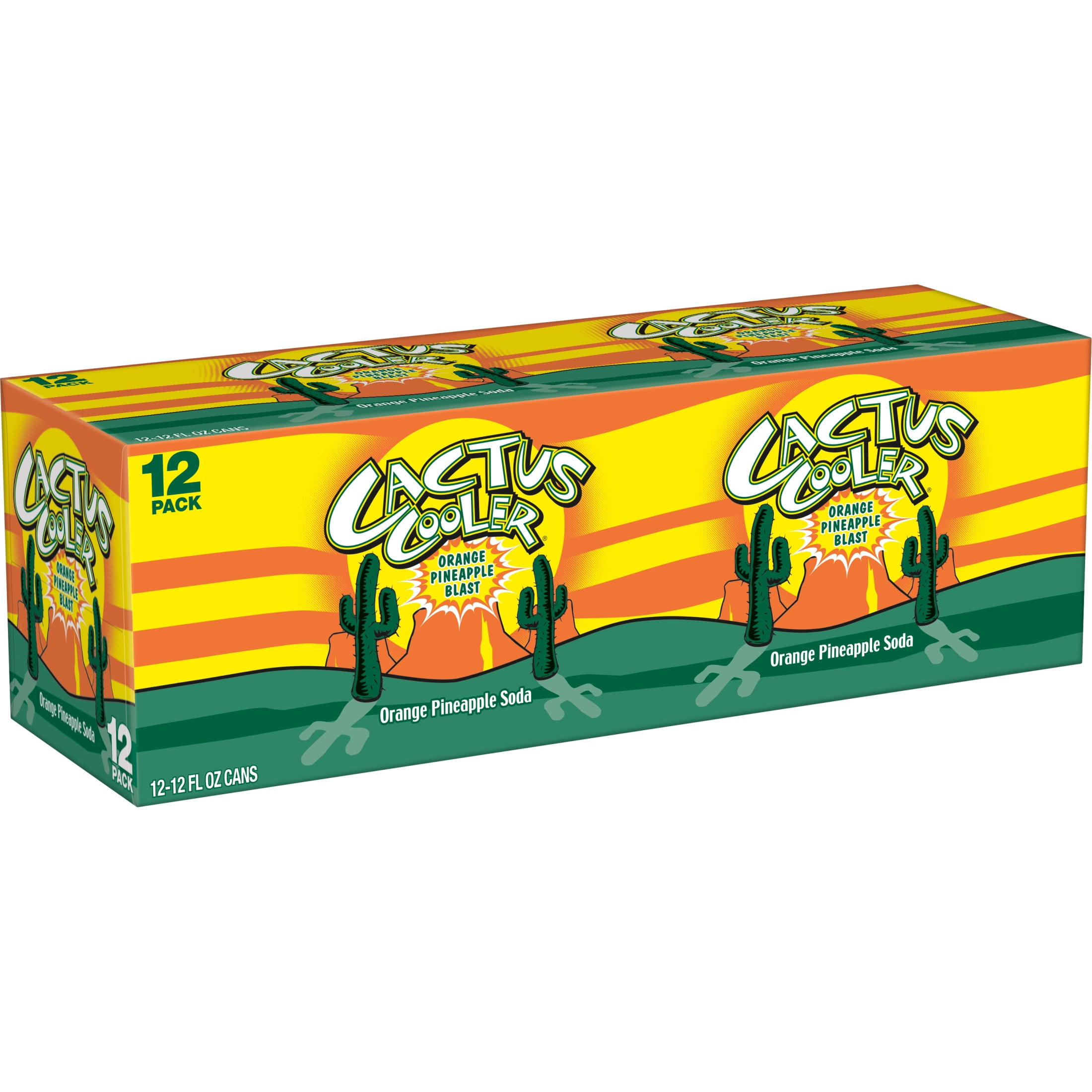 Cactus Cooler Orange Pineapple Soda Pop, 12 fl oz, 12 Pack Cans