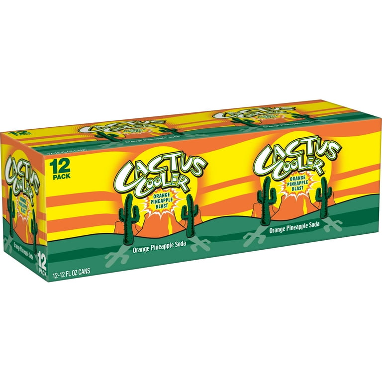 Cactus Cooler Orange Pineapple Soda Pop, 12 fl oz, 12 Pack Cans