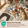 thumbnail image 4 of Design&I 8'x10' Washable Area Rug Earthy Tones Abstract Geometric Modern Shapes with Leaf Motif for Living Room, Family Extra Large Skid-Resistant Low Profile, 4 of 7