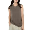 thumbnail image 5 of Women's Summer Sleeveless Round Neck Tank Top Tops Cami Blouses Casual Solid Color Loose Fit Soft Breathable for Daily Wear Vacation Beach Loungewear Fashion Essential Gift for Ladies, 5 of 9