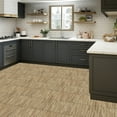 thumbnail image 3 of Lxcreat 12-in x 12-in Vinyl Flooring, Wood Peel and Stick Flooring, Light Brown, 10Pcs, 3 of 7