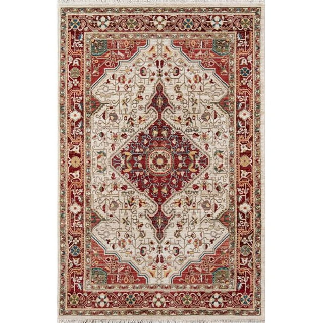 Momeni LENOXLE-02RED500R Lenox Tapis Traditionnel & 44; Rouge - 5 x 5 Pi Rond