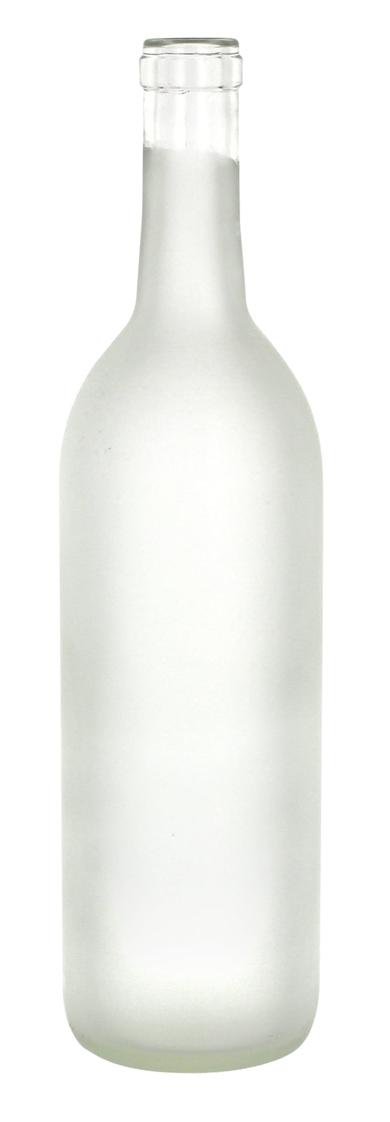 6 Pack Empty Clear Frosted Glass Wine Bottles for Decorations