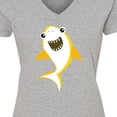 thumbnail image 4 of Inktastic Cute Shark, Little Shark, Yellow Shark, Sea Animal Women's V-Neck T-Shirt, 4 of 5