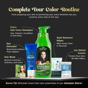 (4 pack) Herbishh Black Color Shampoo for Gray Hair, Permanent, Men & Women (500 ml)