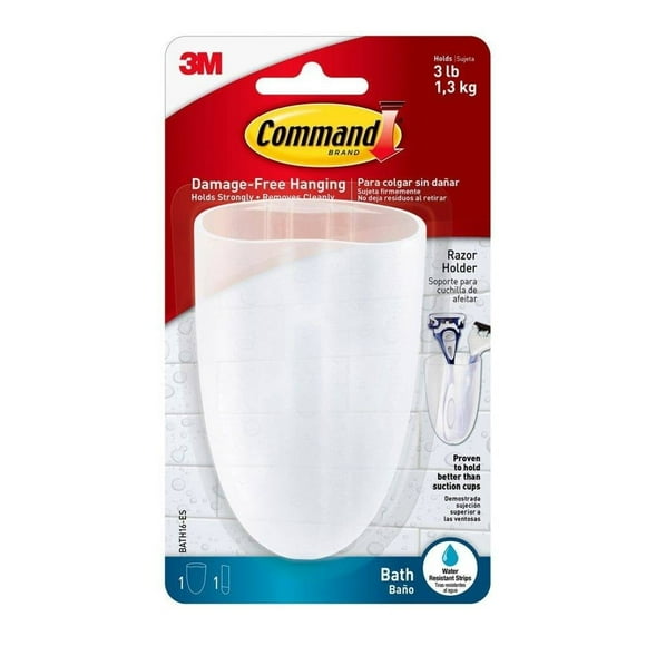 Soporte para cuchilla de afeitar Command 3M con tiras impermeables 1 pza