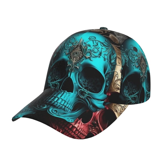 Baseball Cap Dad Hat Adjustable Trucker Hats Snapback Men Women, Cool Skulls Gothic Day Of The Dead