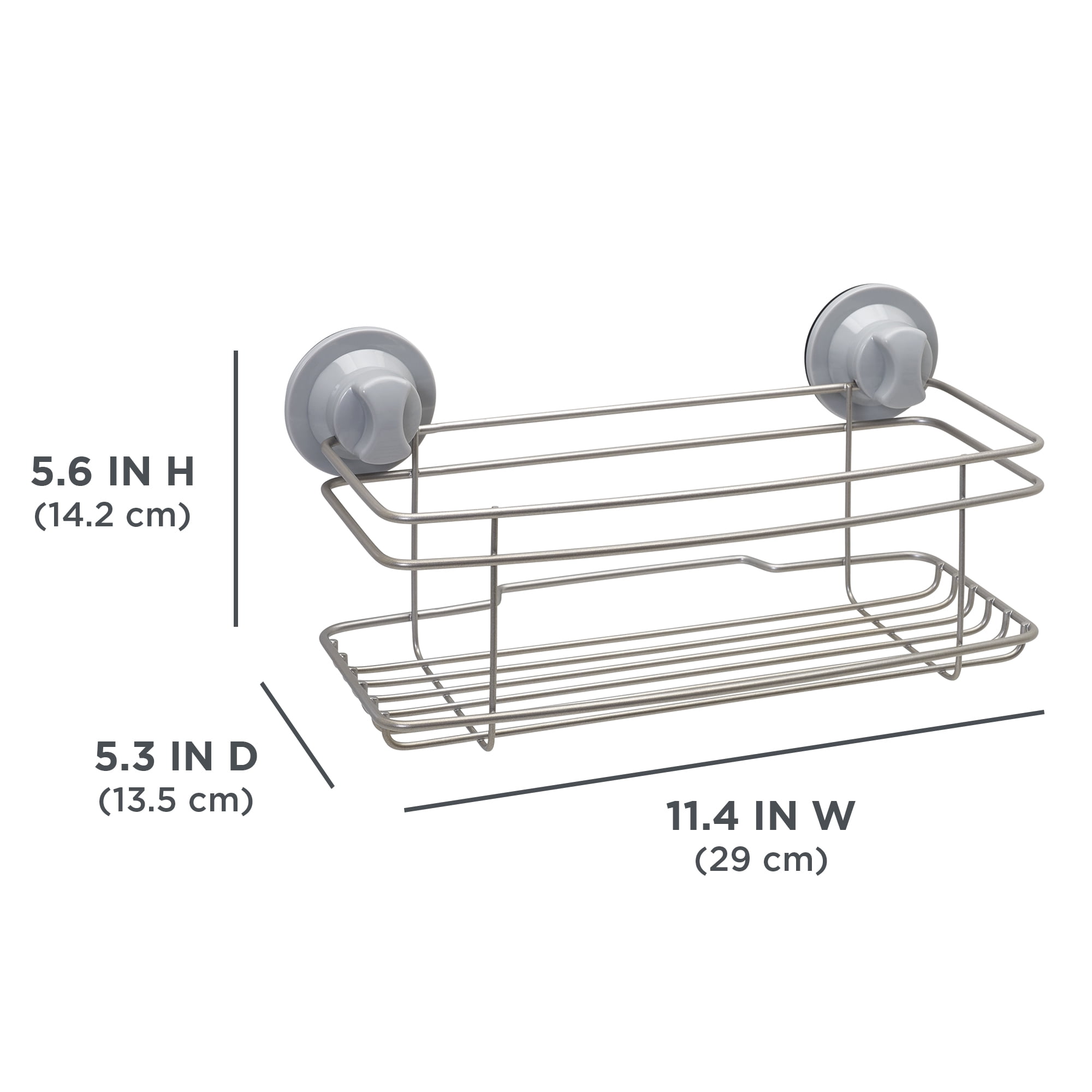 Satin Nickel Steel Corner Shower Basket, Better Homes & Gardens, 1 Shelf,  Suction/Adhesive