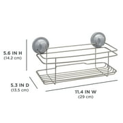 Satin Nickel Steel Shower Caddy Basket, Better Homes & Gardens, 1 Shelf, Suction and Adhesive Mount