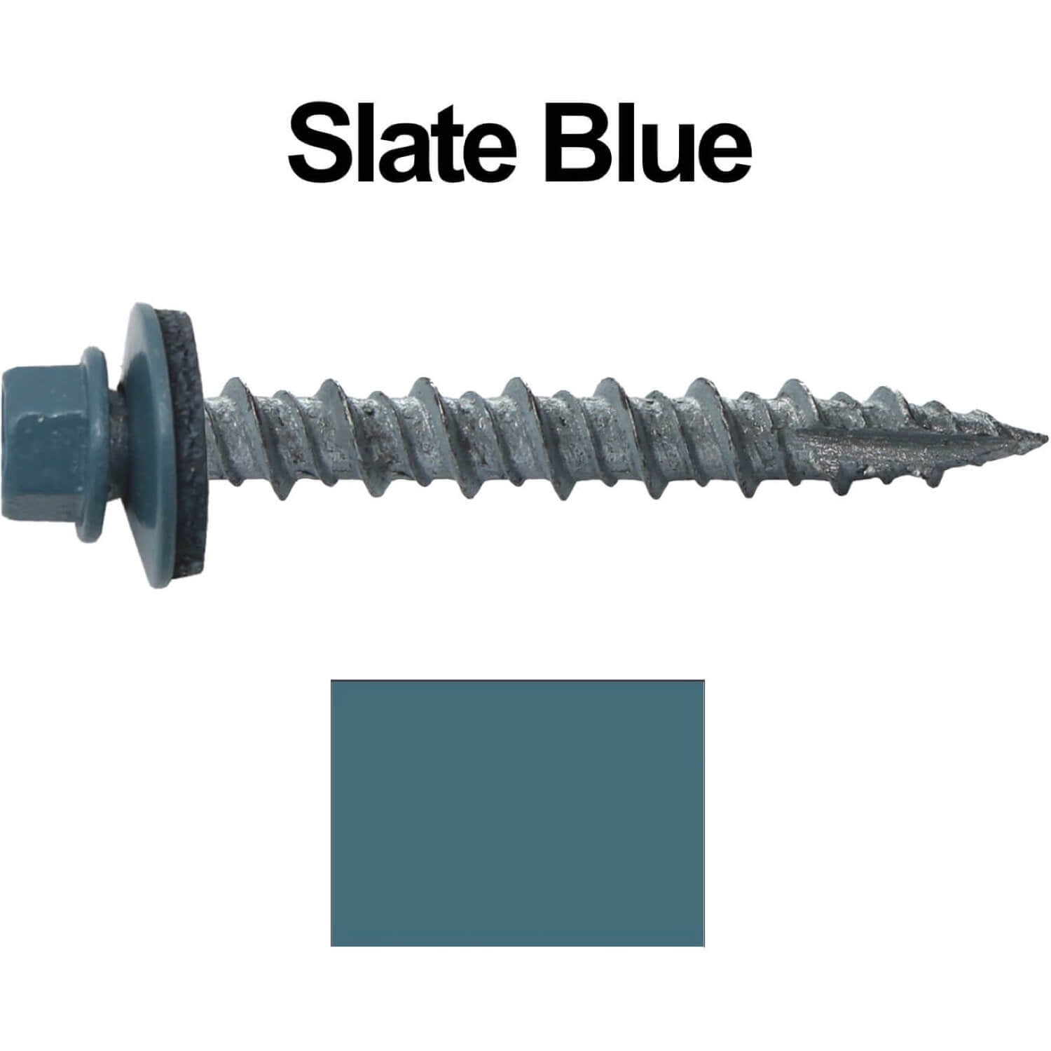 Buy Metal ROOFING SCREWS 1000 10 x 112 Slate Blue Hex Head Sheet