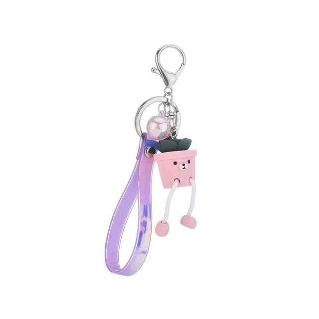 Guardurnaity Llavero anillo moda linda maceta puerta portátil llavero bolso cartera bolso colgante joyería para mujer Ropa, zapatos y accesorios Miscelánea Rosado Guardurnaity AP014222-01