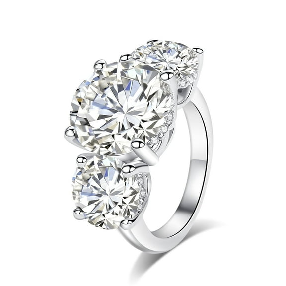 AnuClub Moissanite Eternity Ring, Emerald Cut 11cttw D Color 925 Sterling Silver Wedding Band Rings for Women