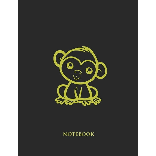 Cute Chimp Notebook College Ruled Notebook Large 8 5 X 11 Inches 110 Numbered Pages Yellow Softcover Walmart Com