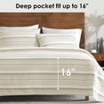 thumbnail image 4 of ClevaHome 3-Piece Twin Microfiber Classic Stripe Bed Sheet Set, Super Soft, Breathable Stripe Bedding with 16 inches Deep Pocket,Desert Stripe, 4 of 7