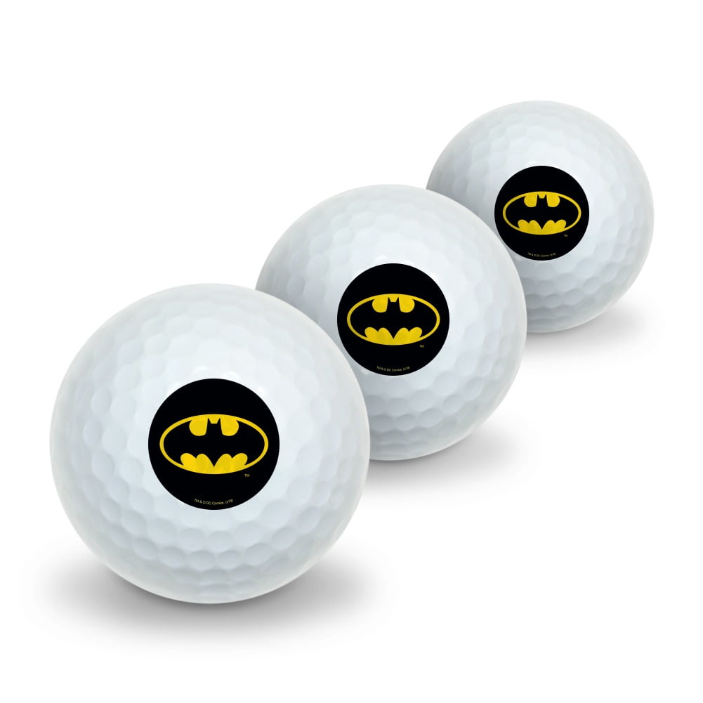 Batman Classic Bat Shield Logo Novelty Golf Balls 3 Pack