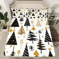 thumbnail image 2 of Homewish Cartoon Xmas Tree Bed Sheets for Kids, Stripes Abstract King Sheets, Winter Christmas Theme Sheet Set, Luxury Bedroom Decor, 4-Piece, 2 of 7