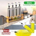 thumbnail image 4 of Botella dispensadora de aceite, paquete de 4 botellas dispensadoras de aceite de oliva de vidrio con estante, juego de dispensador de aceite y vinagre de 17 oz/500 ml envuelto en carcasa de acero, 4 of 7