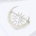 thumbnail image 5 of Pearl Sun Moon Brooch Lapel Pin Clothes Accessories Crescent Moon Planet Gold Plated Pins Dress Suit Backpack Hat Corsage Brooches for Women, 5 of 7