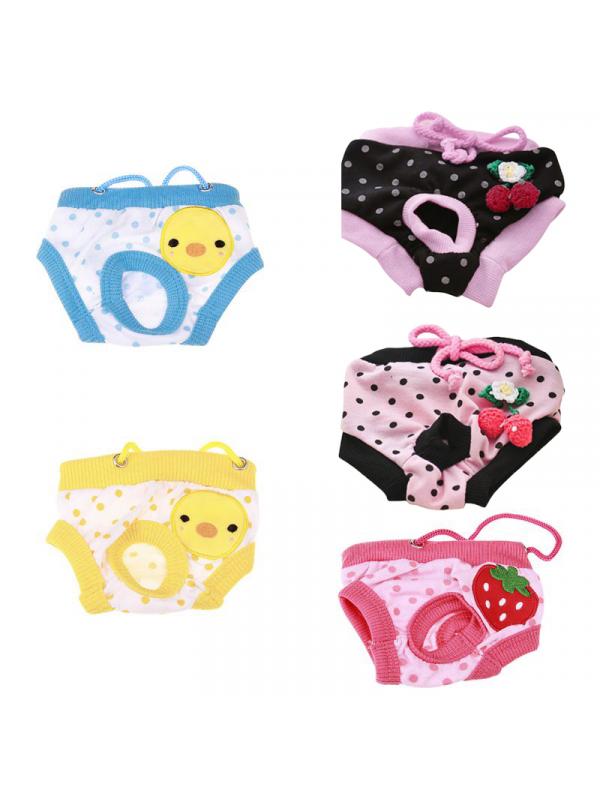 GwUzsfu Dog Puppy Physiological Sanitary Pants Strawberry Underwear Diaper Pet Supplies 9# L
